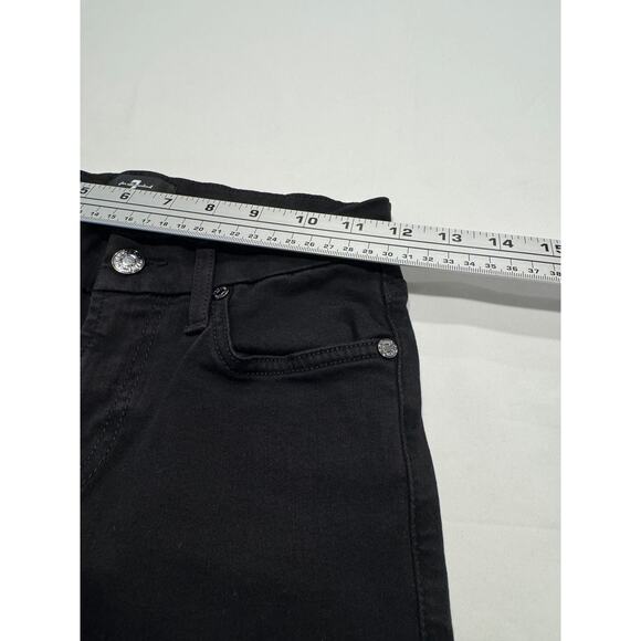 7 For All Mankind The Ankle Skinny Jeans 24 Black 5-Pockets Modal Blend Denim - Picture 11 of 12